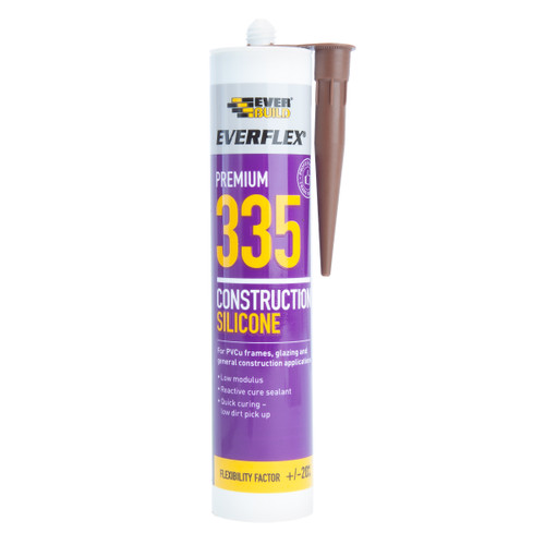 Everbuild 335BN Everflex 335 Construction Silicone Brown 295ml Everbuild 335BN Everflex 335 Construction Silicone Brown 295ml