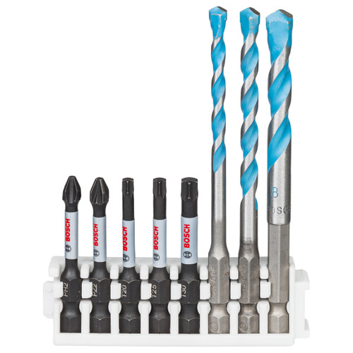 Bosch 2608577144 MultiConstruction Drill & Impact Screwdriver Bit Set (8 Piece)