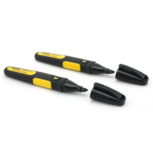 Stanley 0-47-314 Fatmax Permanent Marker Chisel Tip in Black (Pack Of 2)