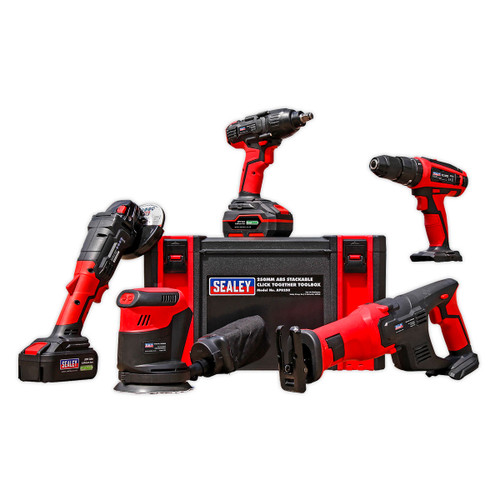 Sealey CP20VCOMBO2 CP20V Series 5 Piece Cordless Combo Kit (2 x 3.0Ah Batteries)