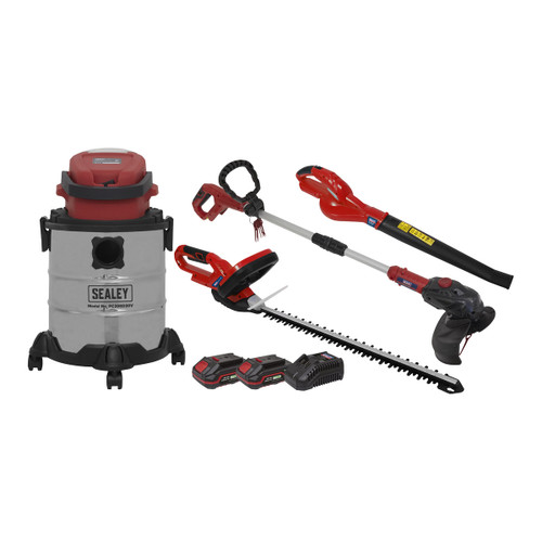 Sealey CP20VCOMBO3 20V Garden Power Tool Kit 4 Piece (1 x 2Ah + 1 x 3Ah Batteries) Sealey CP20VCOMBO3 20V Garden Power Tool Kit 4 Piece (1 x 2Ah + 1 x 3Ah Batteries)