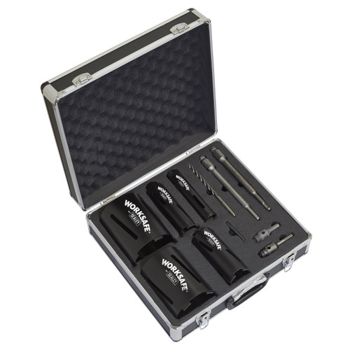 Sealey WDCKIT5 Diamond 5 Core Kit (38, 52, 65, 117, 127mm Cores with Adaptors) Sealey WDCKIT5 Diamond 5 Core Kit (38, 52, 65, 117, 127mm Cores with Adaptors)