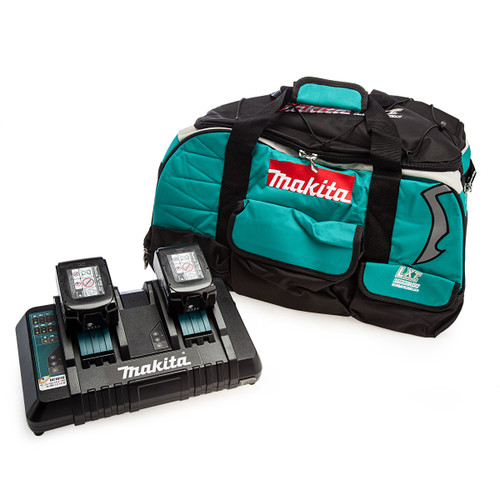 Makita Starter Kit - Twin Charger, Fabric Carry Bag and 2 x 3.0Ah Batteries 1 
