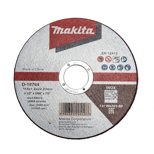 Makita D-18764-100 Thin Cutting Disc 115 x 1 x 22.23mm (Tub of 100) 1