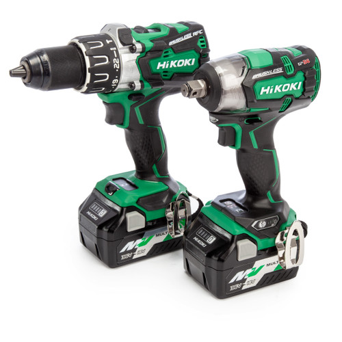 HiKOKI KC18DPLJBZ 18V Twinpack - DV18DBXL Combi Drill and WRDBDL2 Impact Wrench (2 x Multi-Volt Batteries)