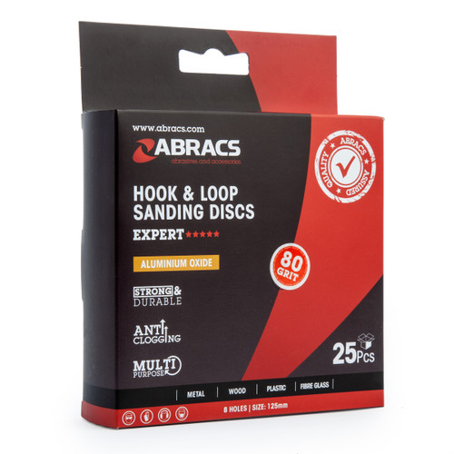 Abracs 80 Grit Sanding Discs with 125mm Diameter