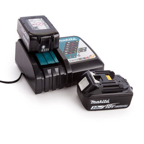 Makita 2 x BL1830B Batteries and DC18RC Fast Charger 1