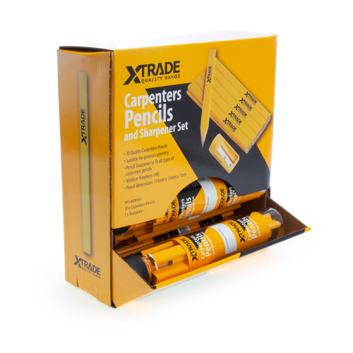 XTrade Carpenters Pencils & Sharpener Set