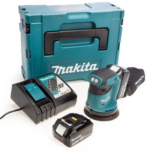 Makita DBO180RTJ 18V Sander in Case (2x5Ah Batts) Toolstop