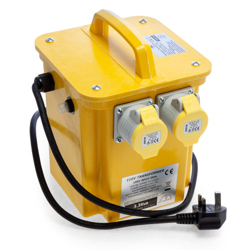 Toolstop 10961 Transformer 3.3KVA 16amp 2 Sockets 240V Input - 110V