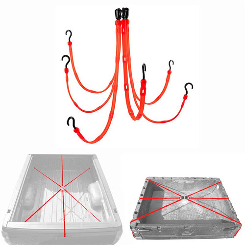 The Perfect Bungee FW36-6R Adjustable 6-Strap Flex-Web Bungee in Red (up to 3.65m x 3.65m)