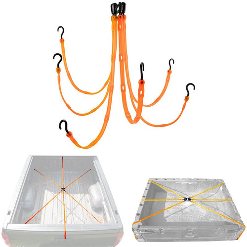 The Perfect Bungee FW36-6NG Adjustable 6-Strap Flex-Web Bungee in Orange (up to 3.65m x 3.65m)