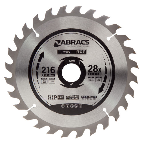 Abracs TCT21628 TCT Circular Saw Blade for Wood 216 x 30mm x 28T main image