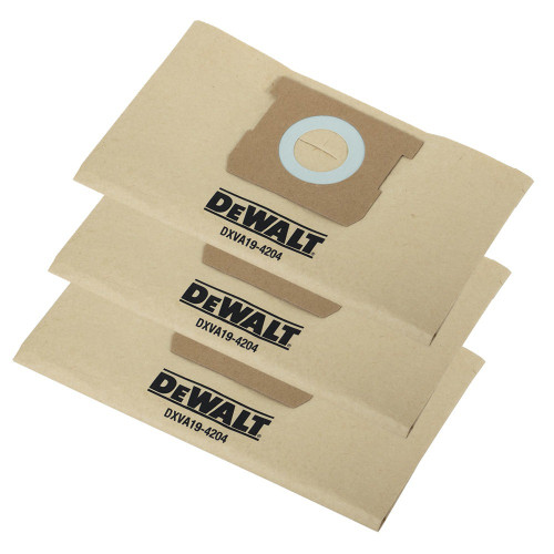 Dewalt DXVA19-4204 Dust Bags for DXV20S Vacuum (Pack of 3)