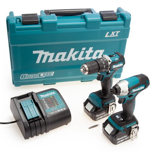 Makita DLX2414ST 18V LXT 2 Piece Brushless Combo Kit (2 x 5.0Ah Batteries) main image