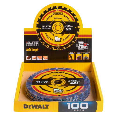 Dewalt DT10400 Elite Circular Saw Blade 165 x 20mm x 24T (Pack Of 10)