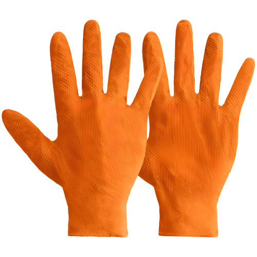 Mercator Ideall Grip Orange Nitrile Gloves