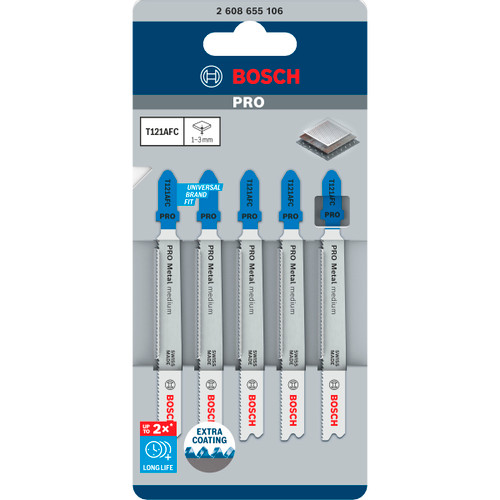 Bosch T121AFC PRO Medium Jigsaw Blades in Packaging