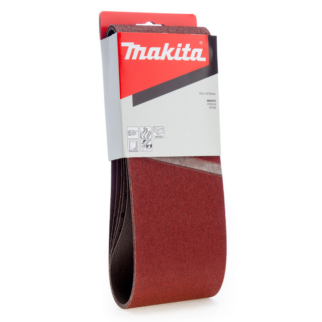 Makita P36918 Sanding Belts 100 x 610mm PackOf5 Toolstop