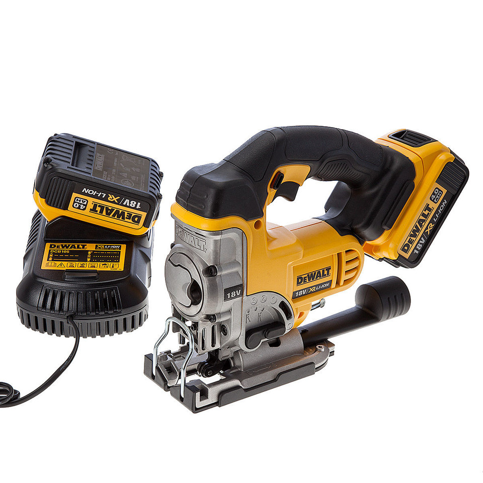 DEWALT DCS331 18V Jigsaw + Charger + Tote Toolbag (2 x 4.0Ah