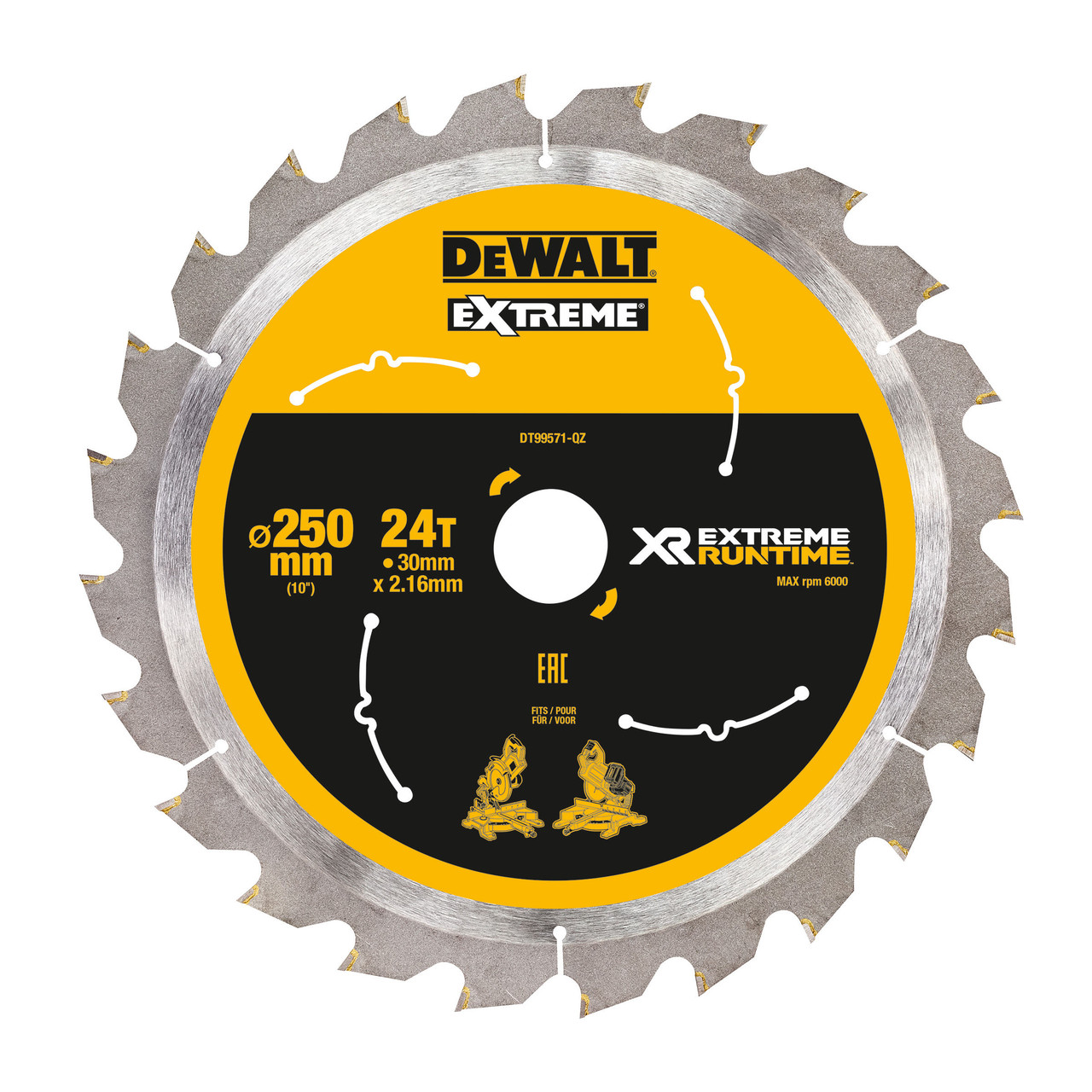 Photos - Power Tool Accessory DeWALT DT99571-QZ XR Extreme Runtime Mitre Saw Blade 250/30mm 24T 