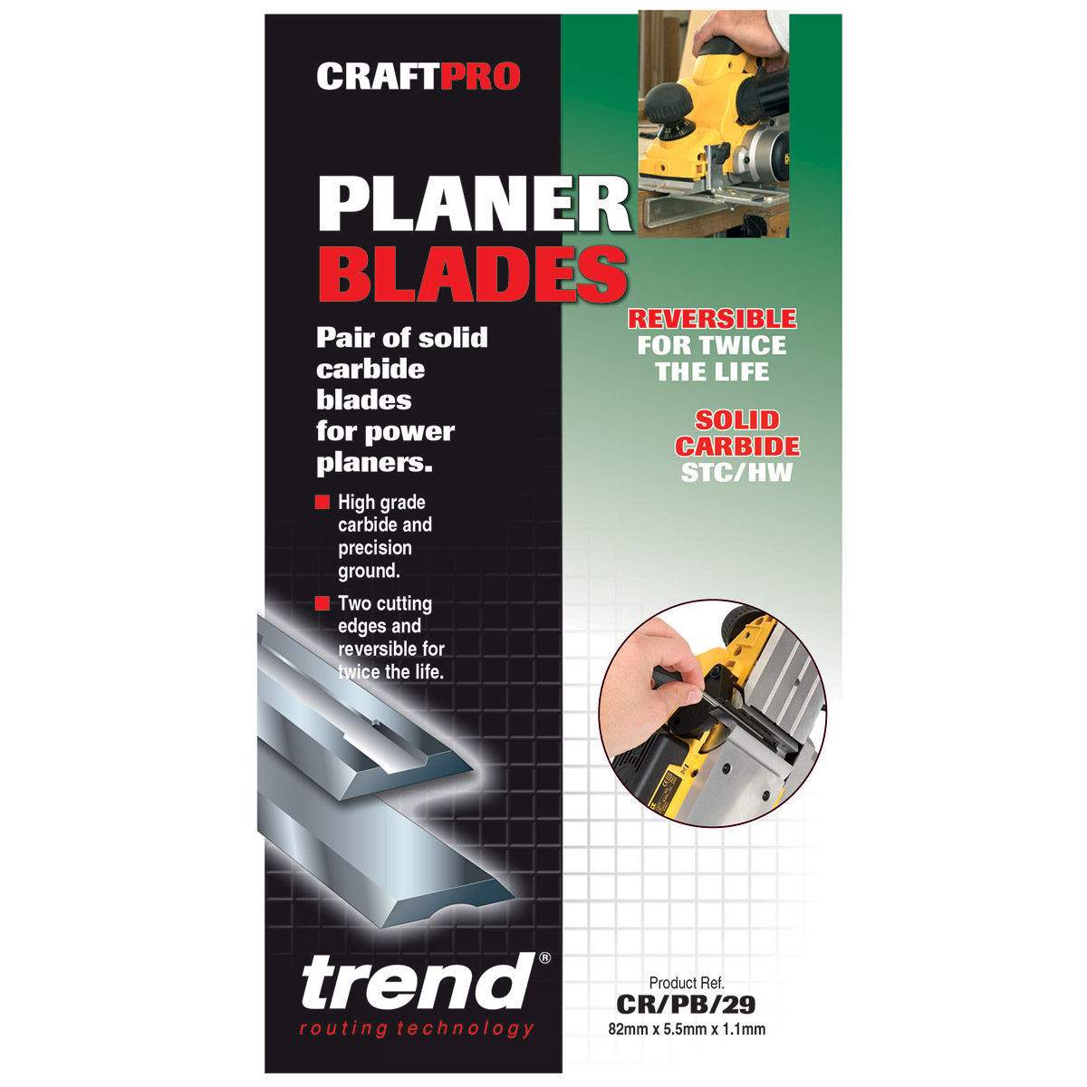 Photos - Floodlight / Street Light Trend CR/PB29 CRAFTPRO Carbide Planer Blades for Power Planers 