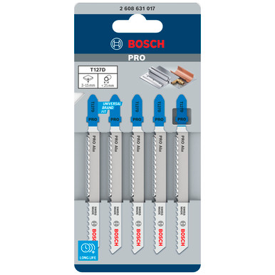 Bosch T127D PRO Jigsaw Blade for Aluminium 100mm (Pack of 5)