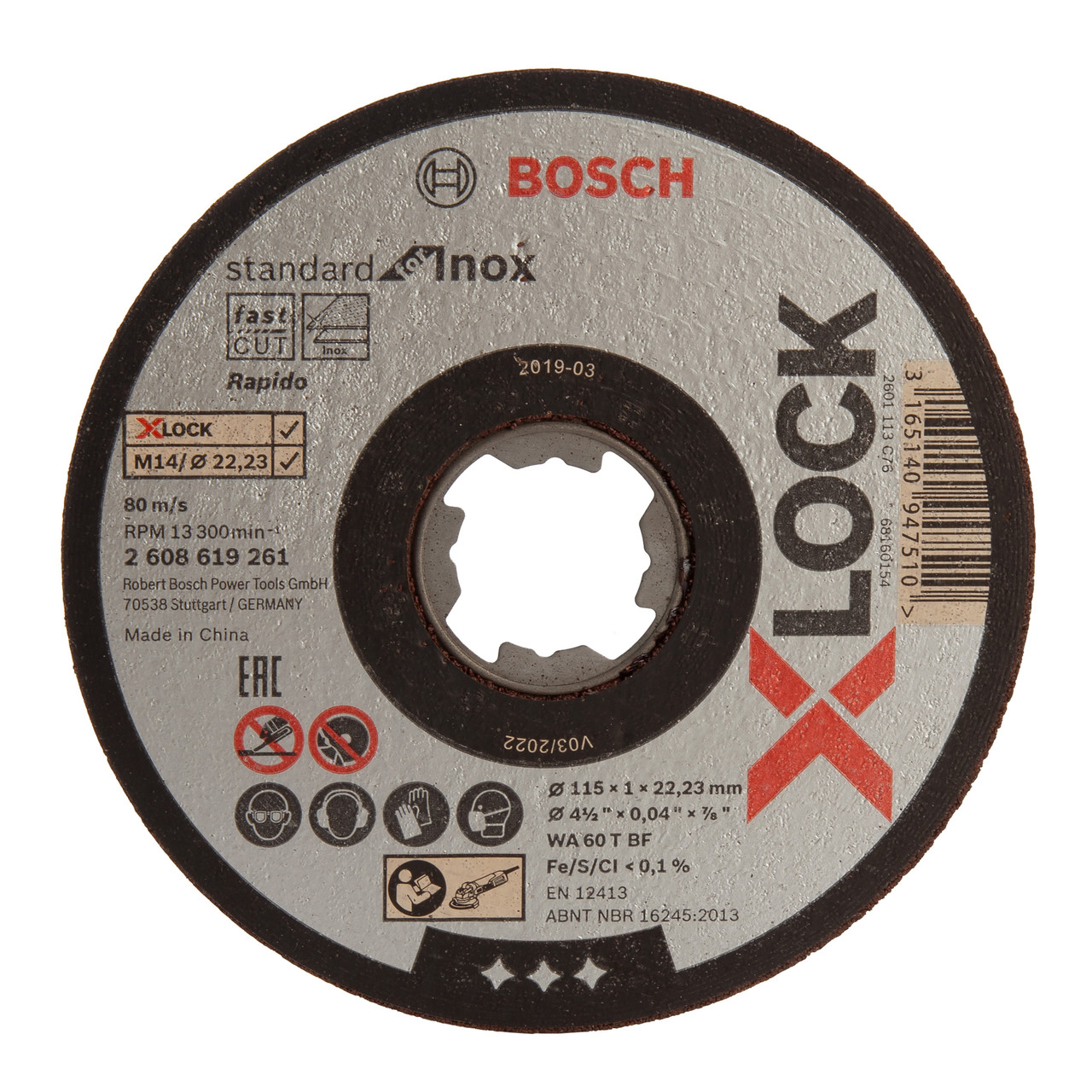 Photos - Cutting Disc Bosch 2608619266 X-LOCK Standard for Inox  115mm 10 Pk 