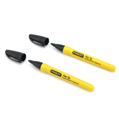 Stanley 0-47-316 Fine Tip Black Marker Pens (Pack of 2) Stanley 0-47-316 Fine Tip Black Marker Pens (Pack of 2)