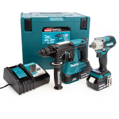Makita DLX2372TJ LXT 18V Rotary Hammer & Impact Wrench Twin Pack (2 × 5.0Ah Batteries)