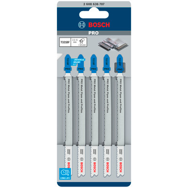 Bosch T321BF PRO Jigsaw Blade for Metal Pipes & Profiles 132mm (Pack of 5)
