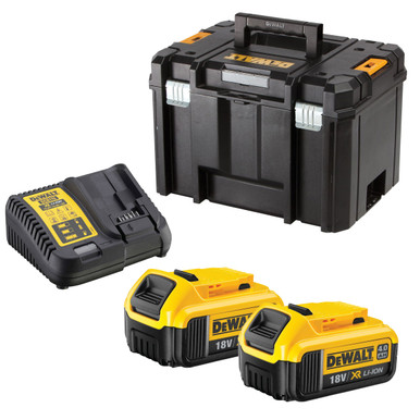 Dewalt DCB184 5.0ah 18v XR Lithium Battery Twin Pack + DCB115 Charger Tstak  Case