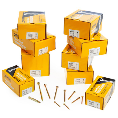 XTrade X0800002 Mixed PZ2 Single Thread Woodscrews (Trade Pack of 1400)