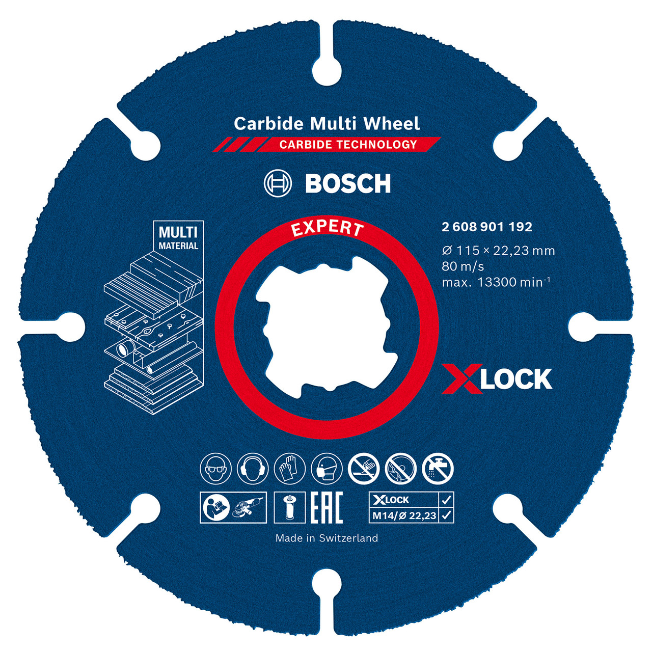 Photos - Cutting Disc Bosch 2608901192 X-LOCK Carbide Multi Wheel  115mm 