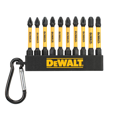 Dewalt DT7276 EXTREME FLEXTORQ Pozidriv Screwdriver Bit Set Keyring 57mm (10 Piece)