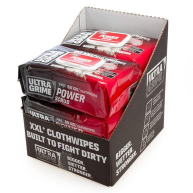 UltraGrime Pro 5920 Power Scrub XXL+ Clothwipes (80 Pack × 6 in CDU)