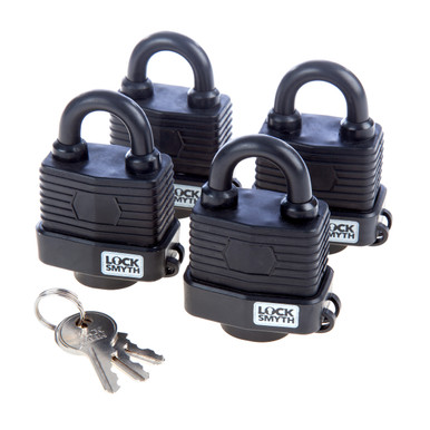 Locksmyth L2200017 Weatherproof Padlock 40mm (Pack of 4)