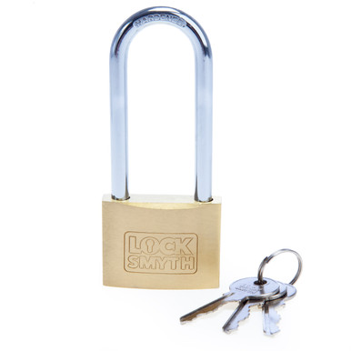 Locksmyth L2200015 Long Shackle Brass Padlock 50mm