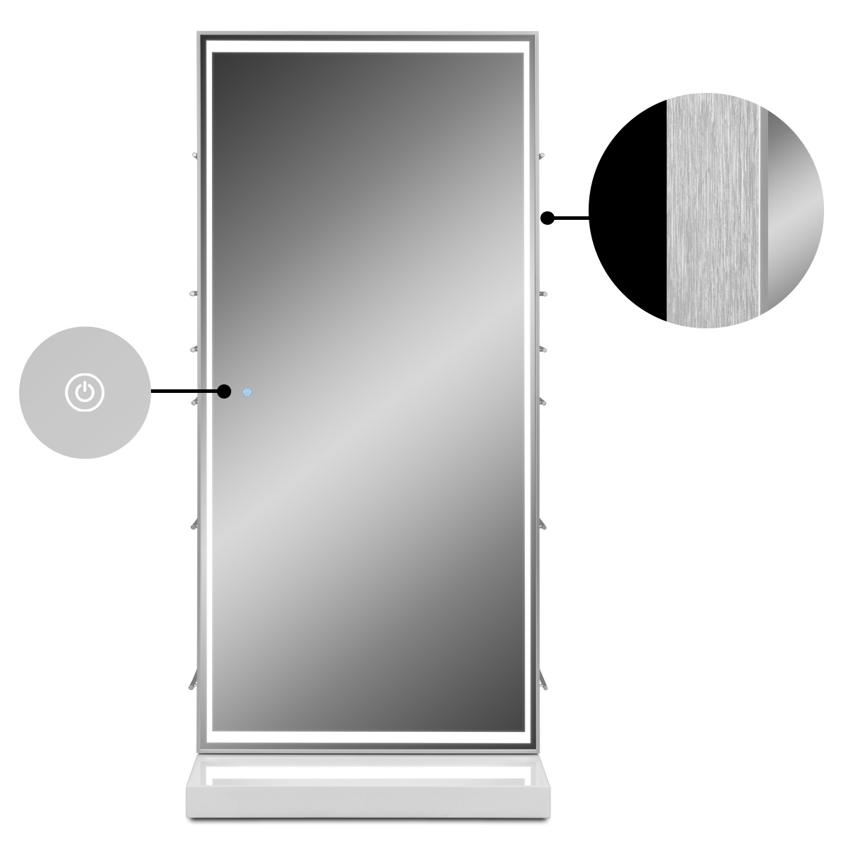 Genesis Double-Sided LED Styling Station with Full-Length Mirrors