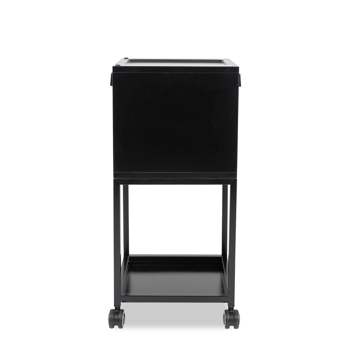 Spazio Color Cart - Salon Trolley Cart in Black with Storage Bins
