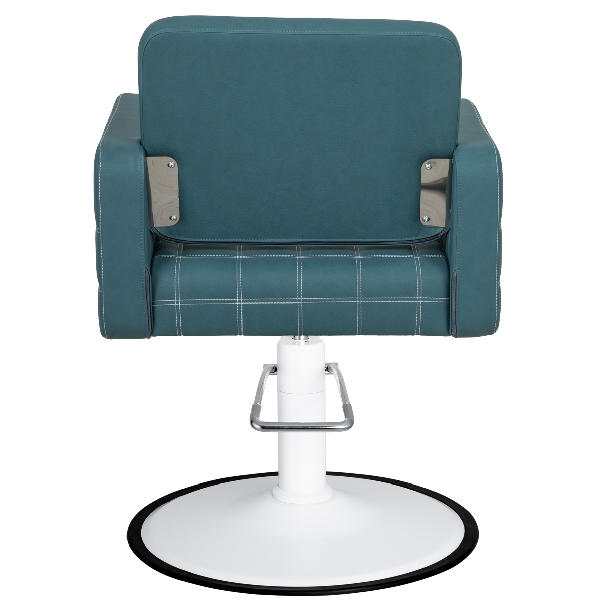 Sophia Wide Salon Styling Chair in Caribbean Blue, Round White