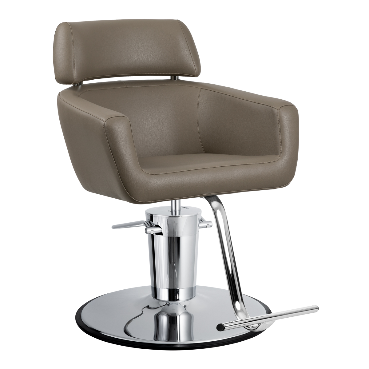 Azure Wide Salon Styling Chair in Dark Saddle (Beige), Oversized