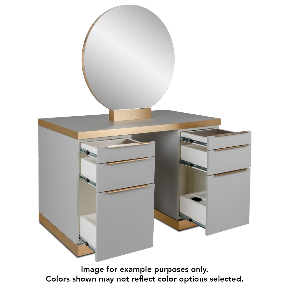 Waverly Double Sided Salon Styling Station with Rectangle Mirror 