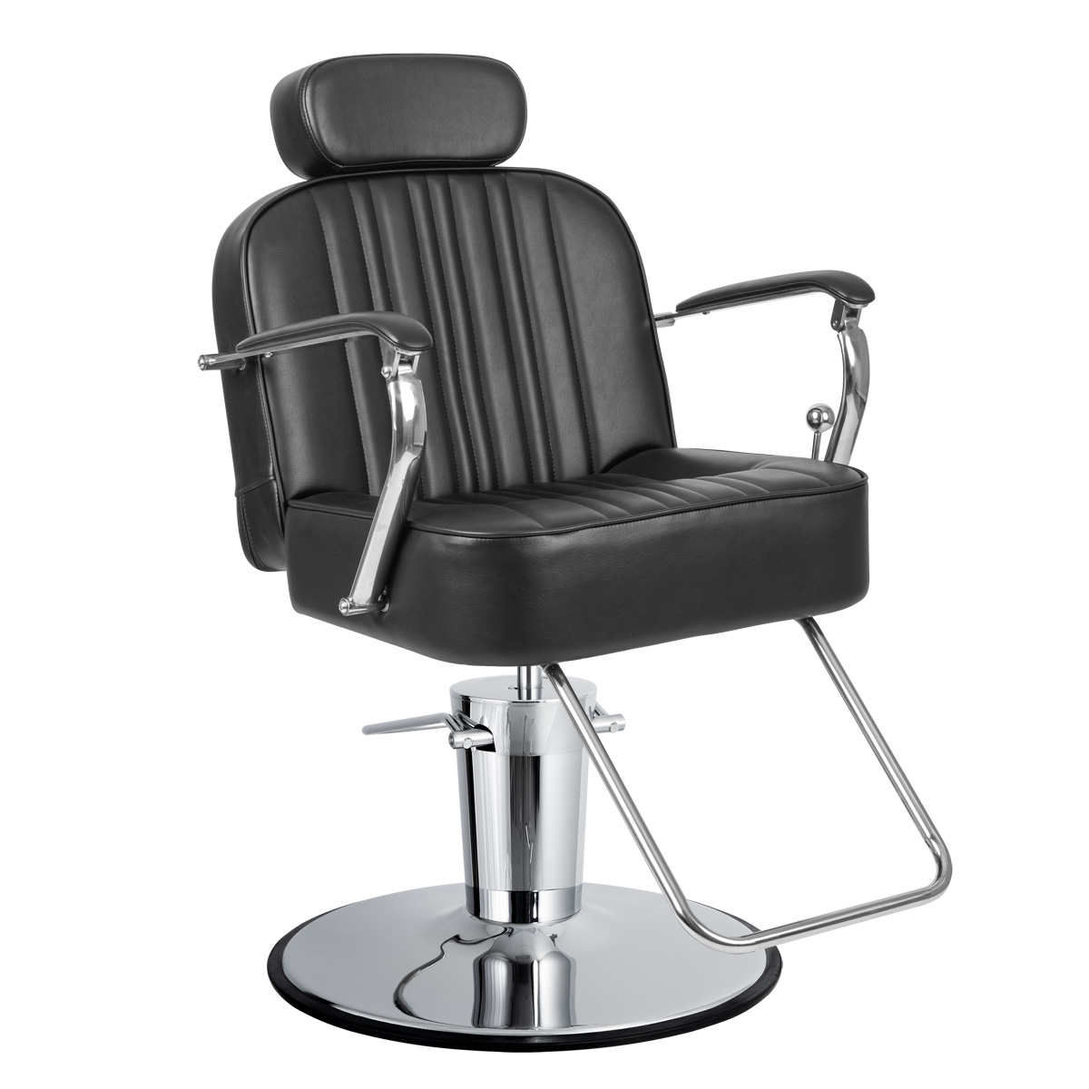 Churchill Wide Salon Styling Chair in Black, Oversized Round