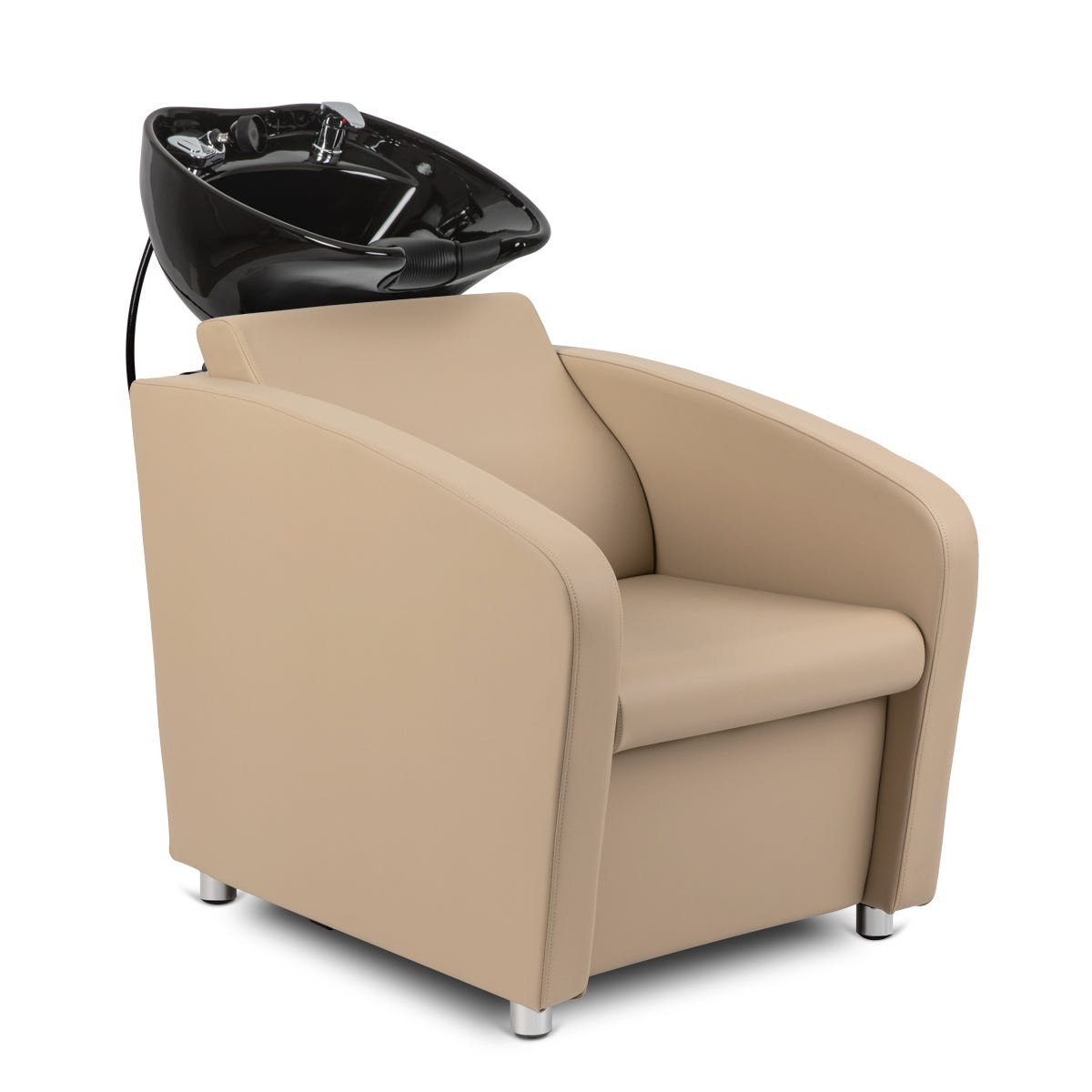 【Himakubo】椅子 BNC05WH Triton Shampoo Bowl and Chair in Bark Brown with Black Bowl