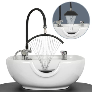 2-in-1 Arched Sprayer & Waterfall Head Spa Attachment for Shampoo Bowls