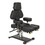 Nova Hydraulic Multifunction Tattoo Chair in Black from three-quarter view to the right with back up and legs extended