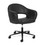 Lunet  Rolling Technician Chair in black shown from three-quarter angle to the right with rolling 5-star black base