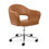 Lunet  Rolling Technician Chair in toffee shown from three-quarter angle to the right with rolling 5-star black base