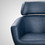 Azure Styling Chair in Denim Blue with Chrome Round Base - CLEARANCE - DISCONTINUED, AS IS, NO WARRANTY, NO RETURNS